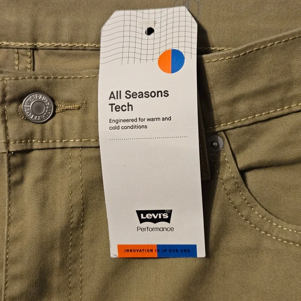 Levis 511 Slim Fit All Seasons Tech Stretch Pants Khaki Tan 36x30 045113376 NWT